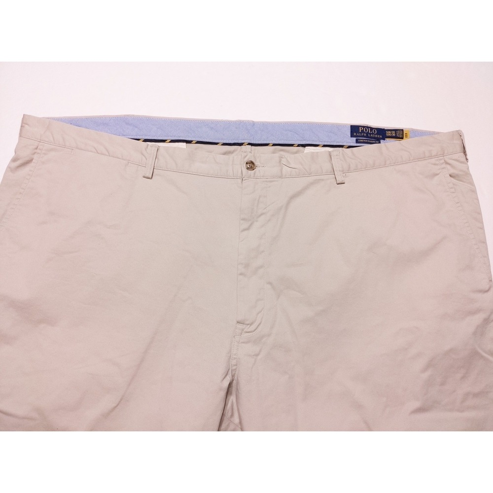 POLO RALPH LAUREN Chino Pants Stretch Classic Fit Khaki Beige ~ 50 x 25 - Picture 2 of 8